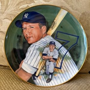 Mickey mantle collectible plate.